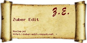 Zuber Edit névjegykártya